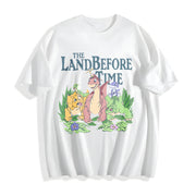 The Land Before Time Pastel Dinosaur Friends Cotton T-Shirt in White