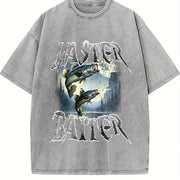 Master Baiter Retro Vintage Washed T-Shirt in Gray