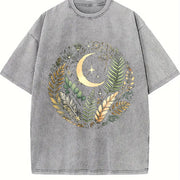 Short-sleeve Stretch Vintage Washed T-Shirt in Gray