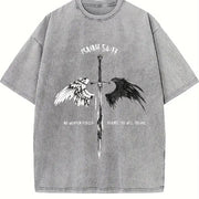 Isaiah 54:17 Bible Verse No Weapon Formed Christian vintage washed oversized T-shirt in Gray