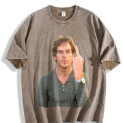 Dexter Morgan Movie vintage washed oversized T-shirt in Brown