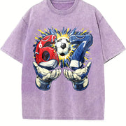 67 Soccer Goalkeeper Vintage Washed T-Shirt in Purple