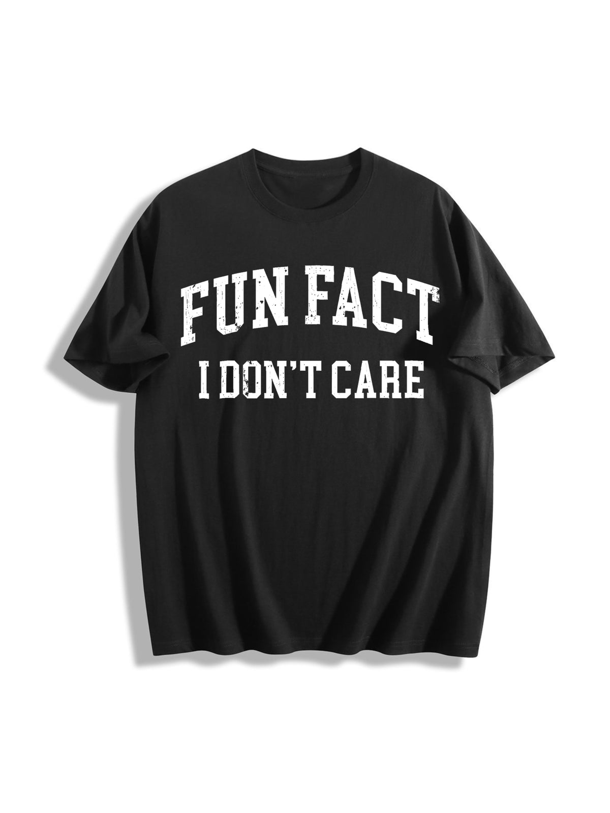 Fun Fact I Don't Care Cotton T-Shirt in Black