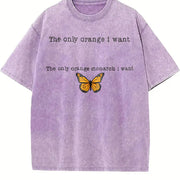 The Only Orange Monarch I Want Vintage Washed T-Shirt in Purple