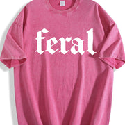 Feral Human for Feral Wife Vintage Washed T-Shirt in Red