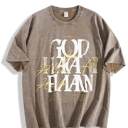 God Has a Plan Vintage Washed T-Shirt in Brown