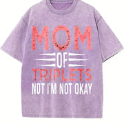 Mother of Triplets Vintage Washed T-Shirt in Purple