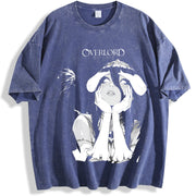 Albedo Overlord Anime Manga vintage washed oversized T-shirt in Blue