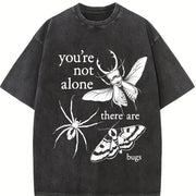 You're Not Alone There Are Bugs Insects Lover and Batik vintage washed oversized T-shirt in Black