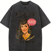 Sorry Brad It's My Cat Vintage Washed T-Shirt in Black