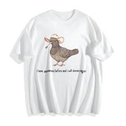 Shenanigans Pigeon Cotton T-Shirt in White