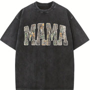 Hunting Mama Camo vintage washed oversized T-shirt in Black