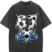 67 Soccer Vintage Washed T-Shirt in Black