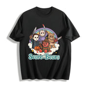 Halloween Scary Care Scare Bears Cotton T-Shirt in Black