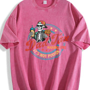 Father's Day Skull Fries Vintage Washed T-Shirt in Red