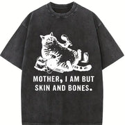 Mother I Am but Skin and Bones Cat Vintage Washed T-Shirt in Black