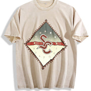 Adam Sandler 90s Comedy Collage vintage washed oversized T-shirt in Beige
