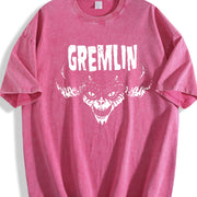 For Formal Urban Distressed Enthusiasts Vintage Washed T-Shirt in Red