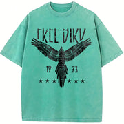 Free Bird Boho Eagle Thunderbird Retro Music Inspired For vintage washed oversized T-shirt in Blue