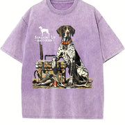 Retro Southern Hunting Vintage Washed T-Shirt in Purple