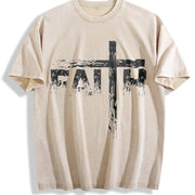 Faith for 1 Pcs Heavy Vintage Washed T-Shirt in Beige