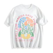 Girls Just Wanna Have Fundamental Human Rights Cotton T-Shirt in White