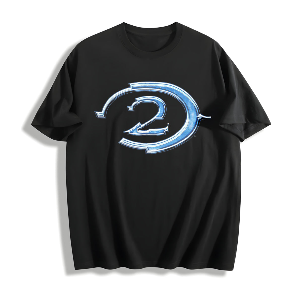 Retro Halo 2 Gaming Cotton T-Shirt in Black