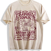 Fraggle Rock Radish Farm Vintage Washed T-Shirt in Beige