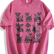 Miniature Schnauzer Vintage Washed T-Shirt in Red