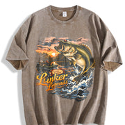 Lunker Legends Fishing 90s Vintage Washed T-Shirt in Brown