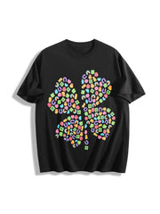 Lucky Charms Shamrock Cotton T-Shirt in Black