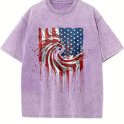 Effortless Chic Coastal Granddaughter Sun-faded American Vintage Washed T-Shirt in Purple