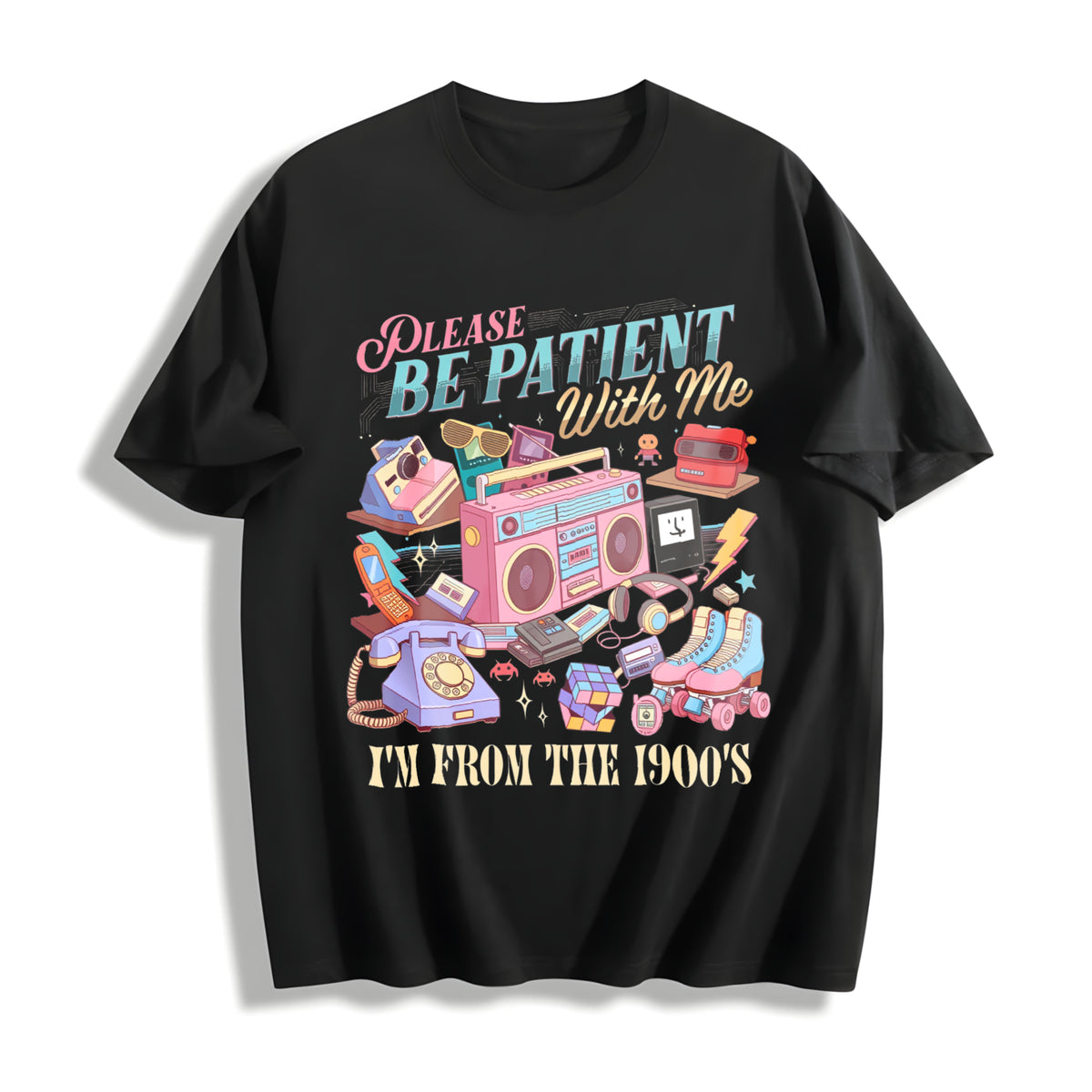 90s Throwback 90s Country Cotton T-Shirt in Black