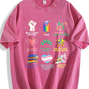 Big Fan of Human Rights Vintage Washed T-Shirt in Red