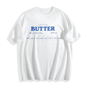 Salted Butter Retro Cotton T-Shirt in White