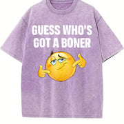 Premium Guess Who's Got Vintage Washed T-Shirt in Purple