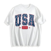 USA 4th of July Cotton T-Shirt in White