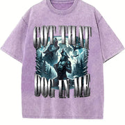 Got That Dog in Me Alpha Wolf Vintage Washed T-Shirt in Purple