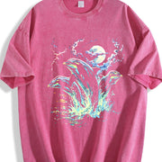 Dolphin Midnight 90s Vintage Washed T-Shirt in Red