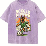 Soccer Shepherd Vintage Washed T-Shirt in Purple