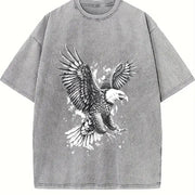 Bald Eagle 90s Retro ® Grunge Bird Y2k Vintage Washed T-Shirt in Gray