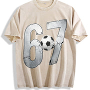 67 Soccer Vintage Washed T-Shirt in Beige