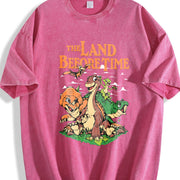 The Land Before Time Dinosaur Friends vintage washed oversized T-shirt in Red
