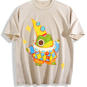 Star Frog Coloful vintage washed oversized T-shirt in Beige