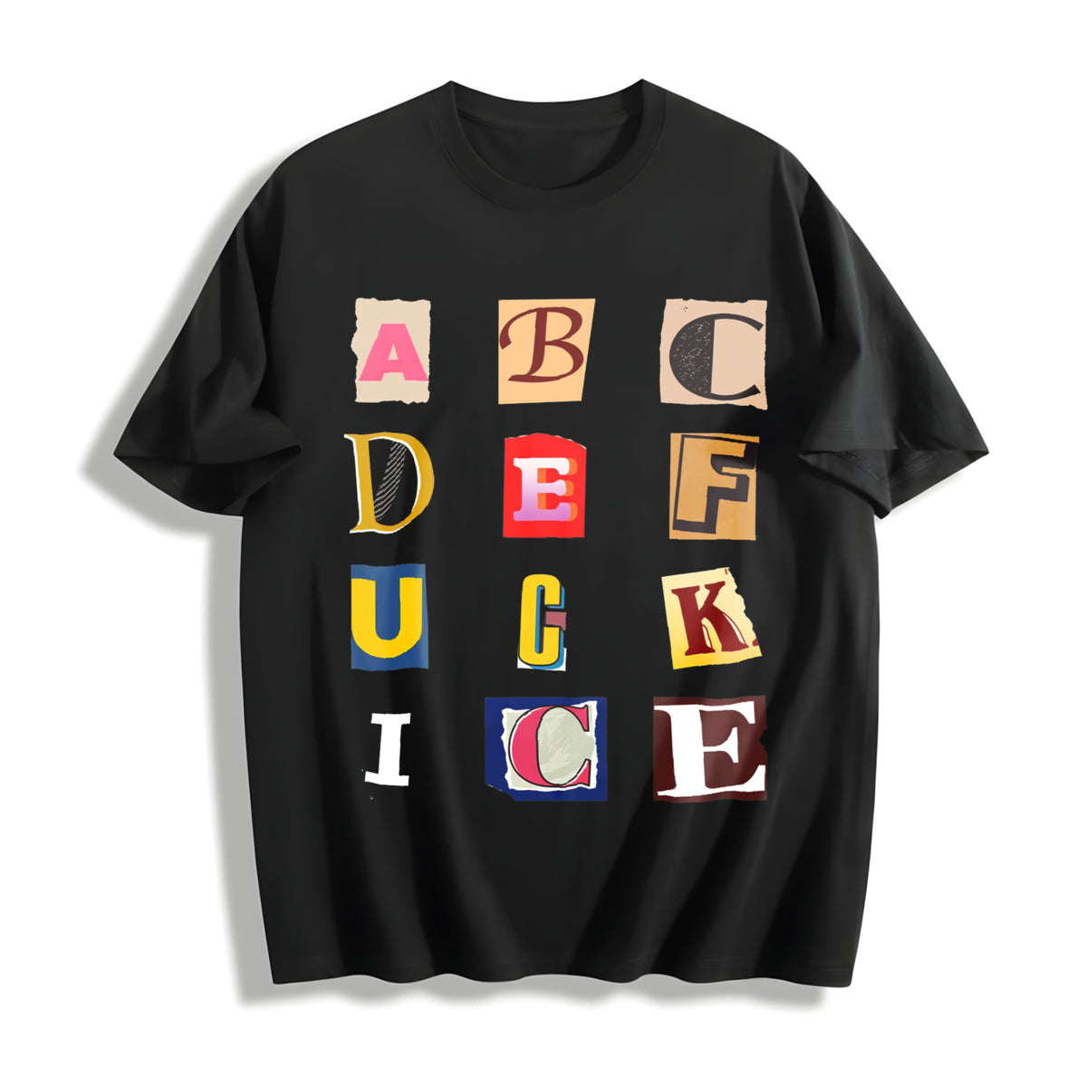 ✊🏾 Anti ICE F*ck ICE Magazine Letters Cotton T-Shirt in Black