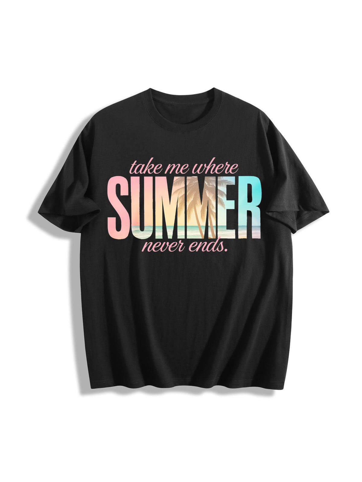 Take Me Where Never Ends Cotton T-Shirt in Black