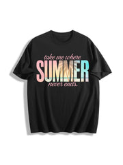 Take Me Where Never Ends Cotton T-Shirt in Black