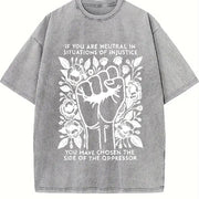 Letter Feminist Rights. for Spring Vintage Washed T-Shirt in Gray