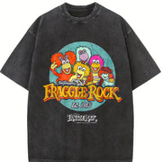 Fraggle Rock Jim Henson's Licensed for Classic for Movie Vintage Washed T-Shirt in Black