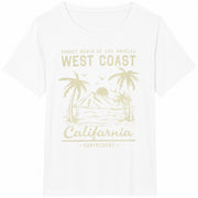 West Coast California Sunset Cotton T-Shirt in White